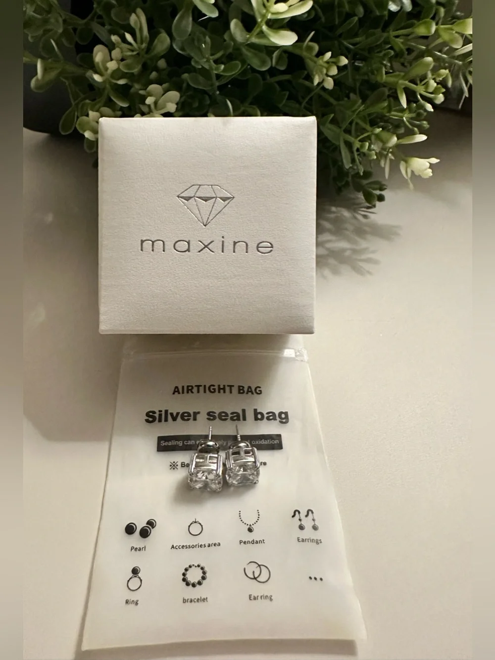 Maxine Square Cushion Stud Earrings
